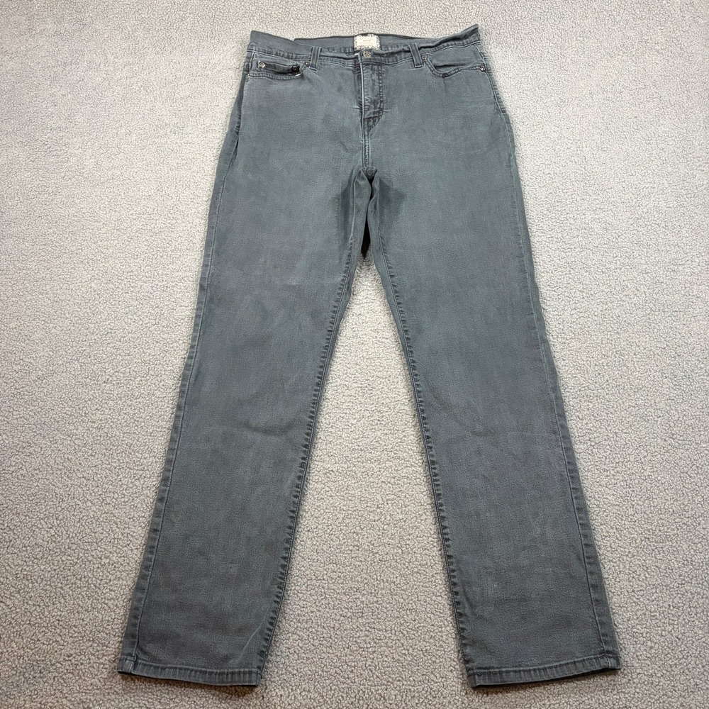 Levis Jeans Womens 16 Medium Gray Perfectly Slimming Straight 512 Stretch Denim